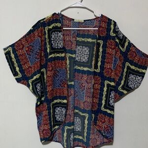 Olive Tree Multicolor Patterned Women's Short Cardigan